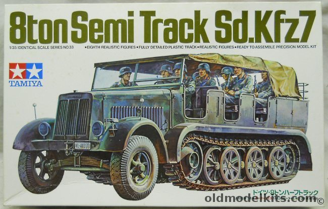 Tamiya 1/35 Sd. Kfz7 8 Ton Semi Tracked Truck Motorized, 3033 plastic model kit